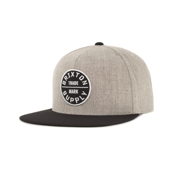 画像1: [BRIXTON]-OATH III SNAPBACK CAP-LIGHT HEATHERGREY/BLACK- (1)