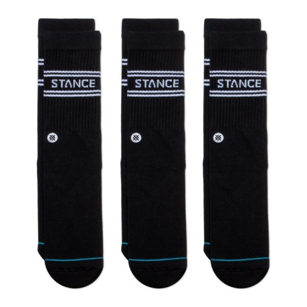 画像1: [STANCE]-BASIC 3 PACK CREW-BLACK- (1)