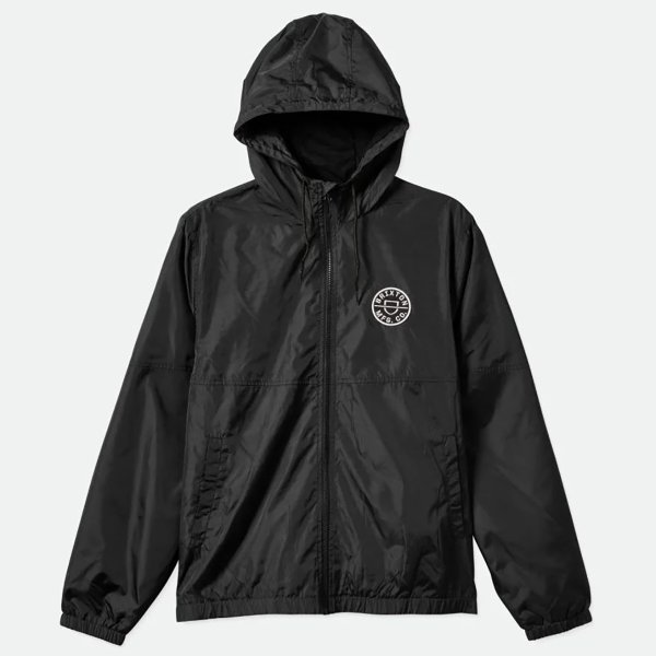 画像1: [BRIXTON]-CLAXTON CREST LW ZIPHOOD JKT-BLACK- (1)