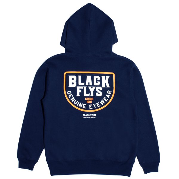 画像1: [BLACK FLYS]-SEMICIRCLE HOODIE-NAVY- (1)