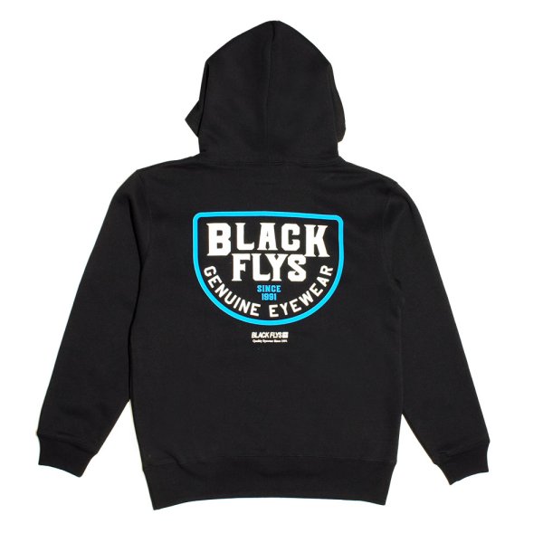 画像1: [BLACK FLYS]-SEMICIRCLE HOODIE-BLACK- (1)